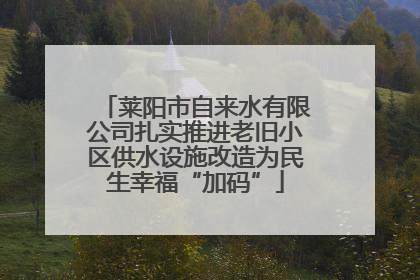 莱阳市自来水有限公司扎实推进老旧小区供水设施改造为民生幸福“加码”